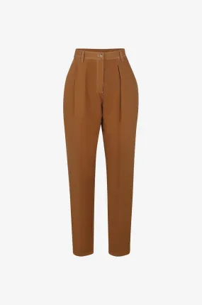 Pantalon droit à pinces taille haute